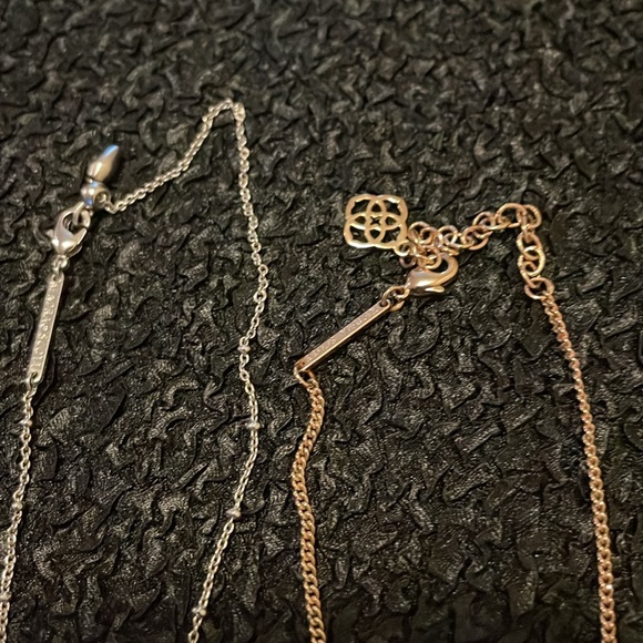 Kendra Scott pendant necklaces one gold tone 8.5” L & one silver 9” L - Picture 6 of 10